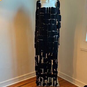 cult gaia Black Patchwork Maxi Dress